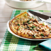 Omelette riz et champignons