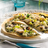 Pizza au pesto de ricotta